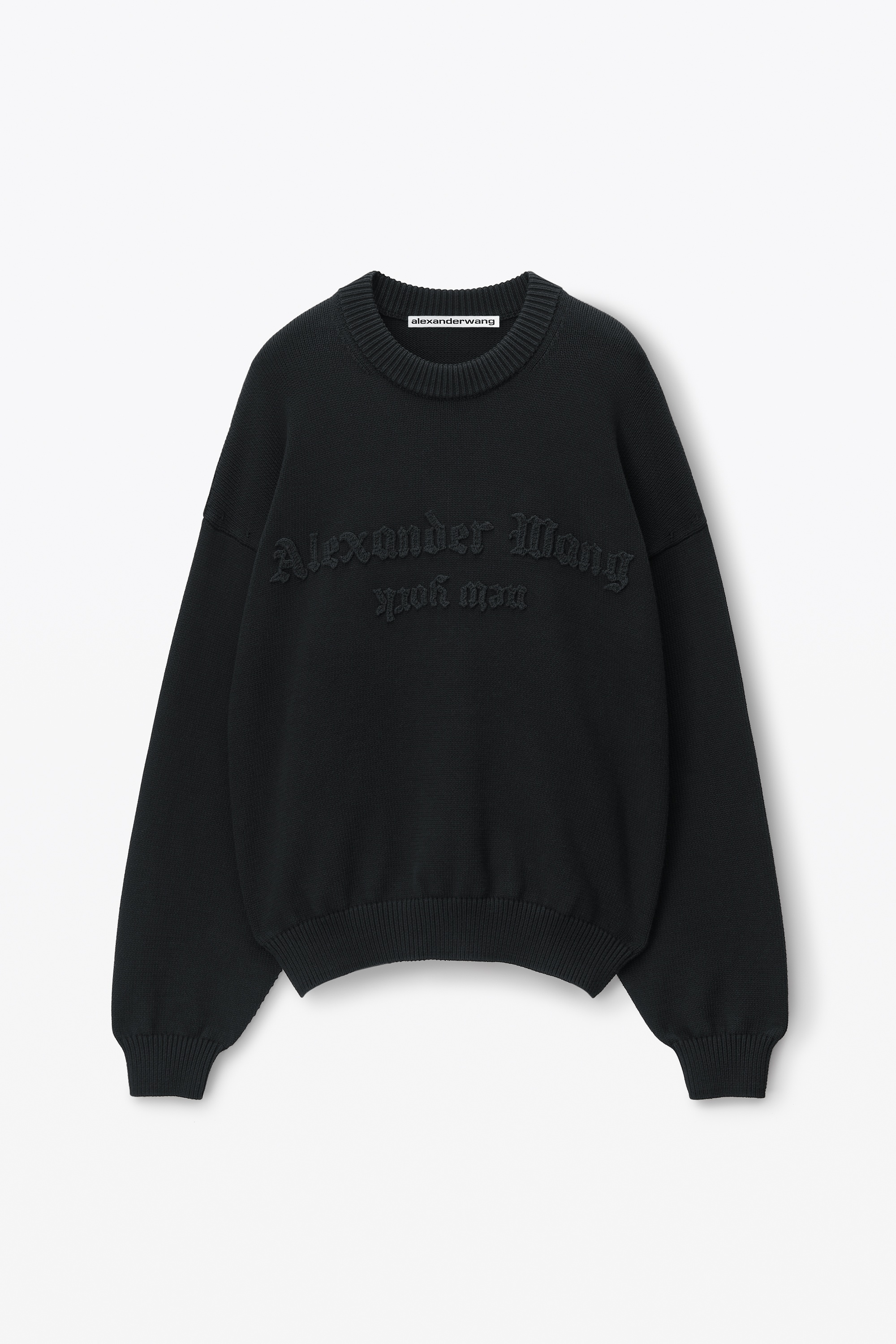 Pullover with hand crochet logo - 1