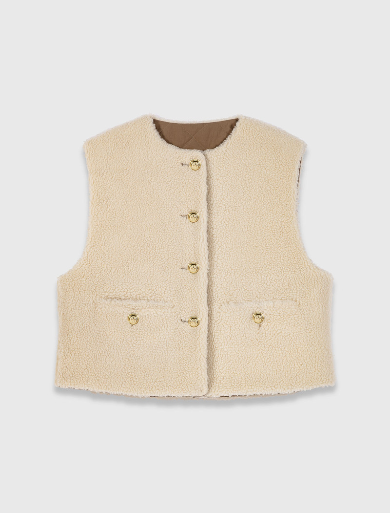 Short sleeveless puffer jacket 1