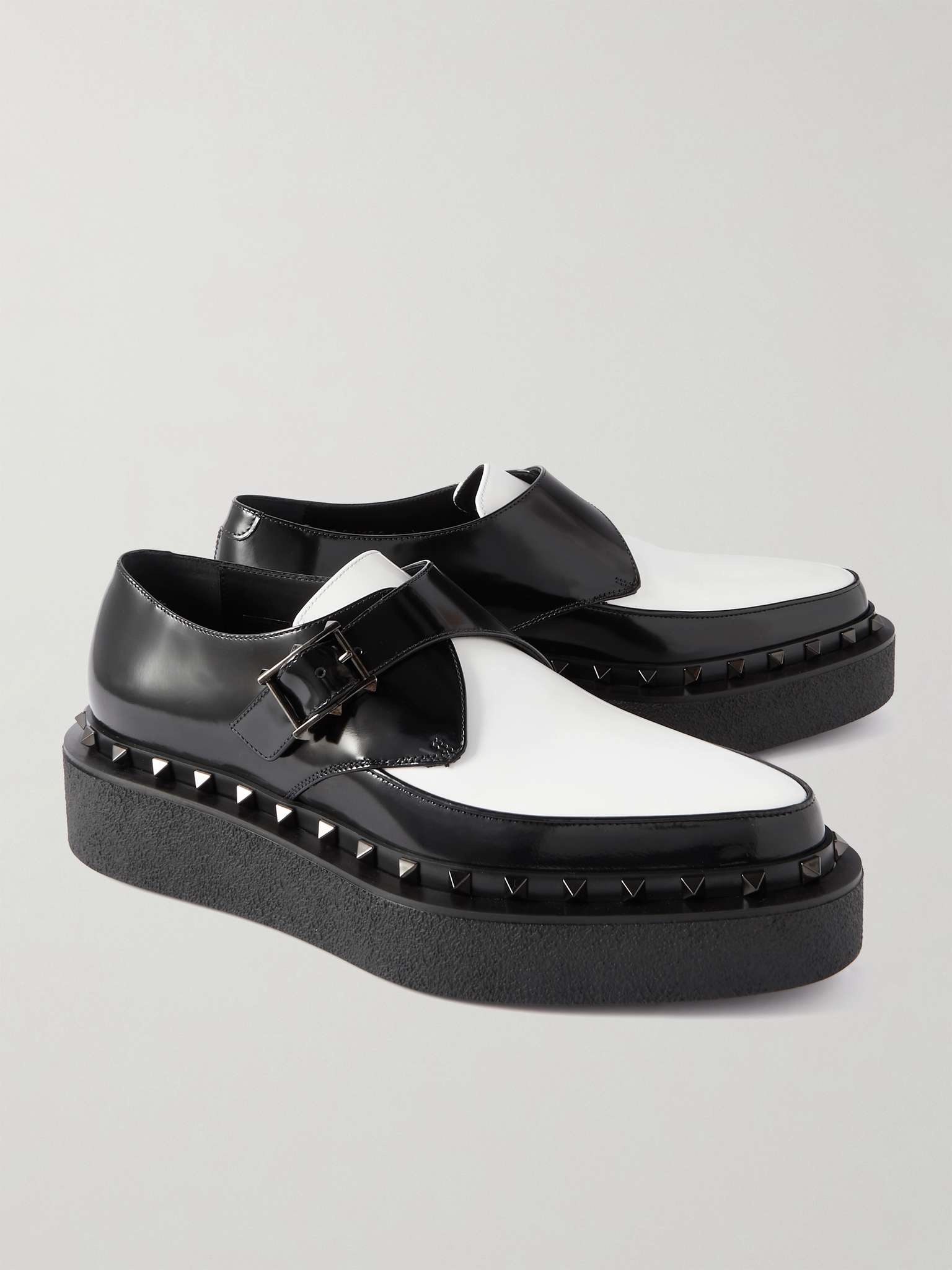 Rockstud M-Way Patent-Leather Monk-Strap Shoes - 4