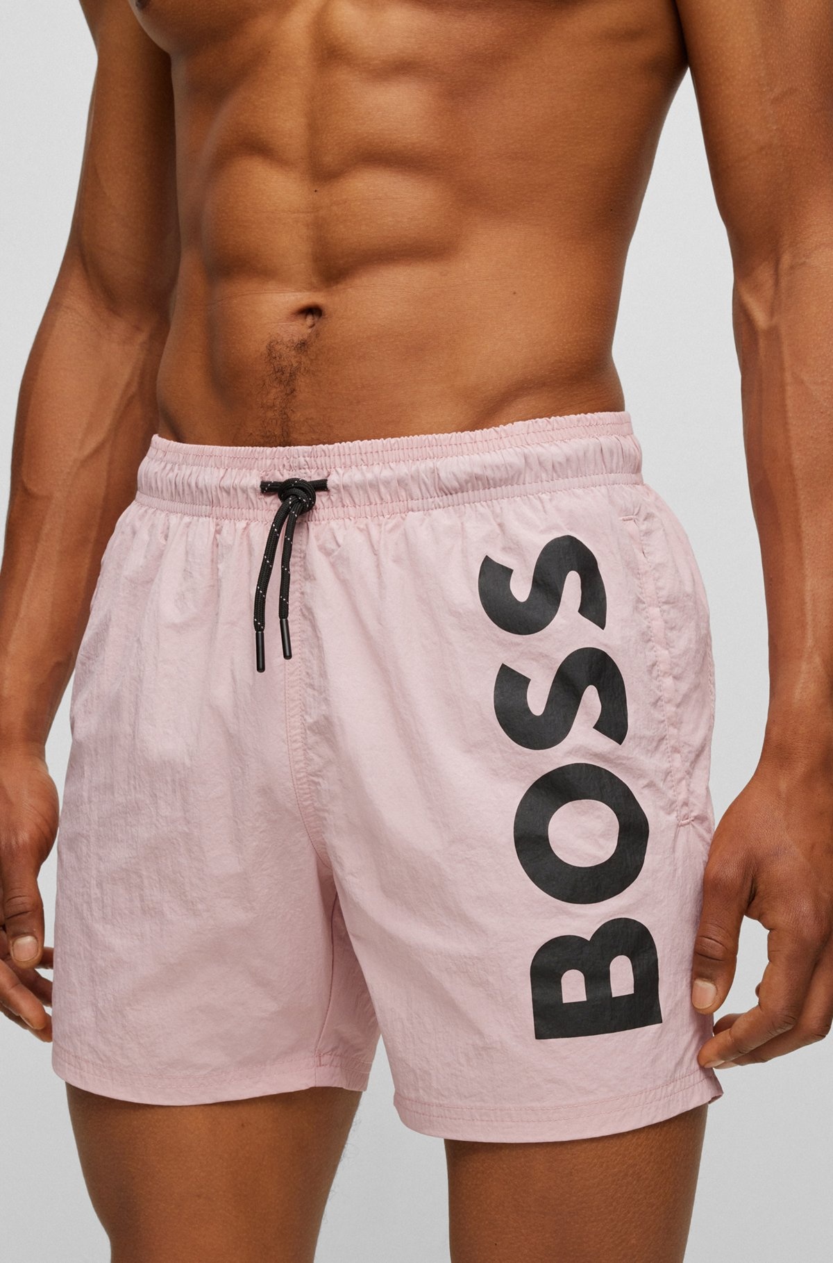 QUICK-DRY SWIM SHORTS WITH LARGE LOGO PRINT - 3