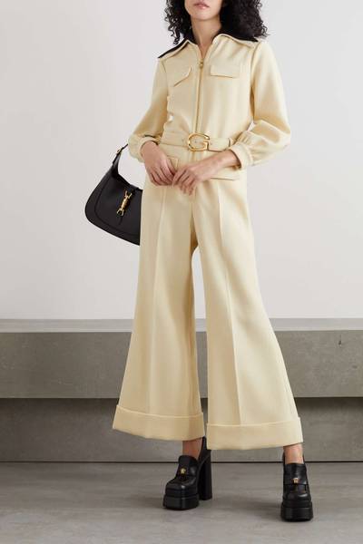 GUCCI Belted two-tone wool-crepe jumpsuit outlook