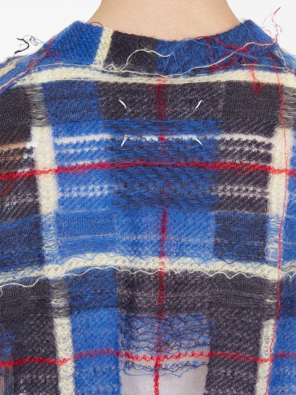 unfinished-effect plaid vest - 6