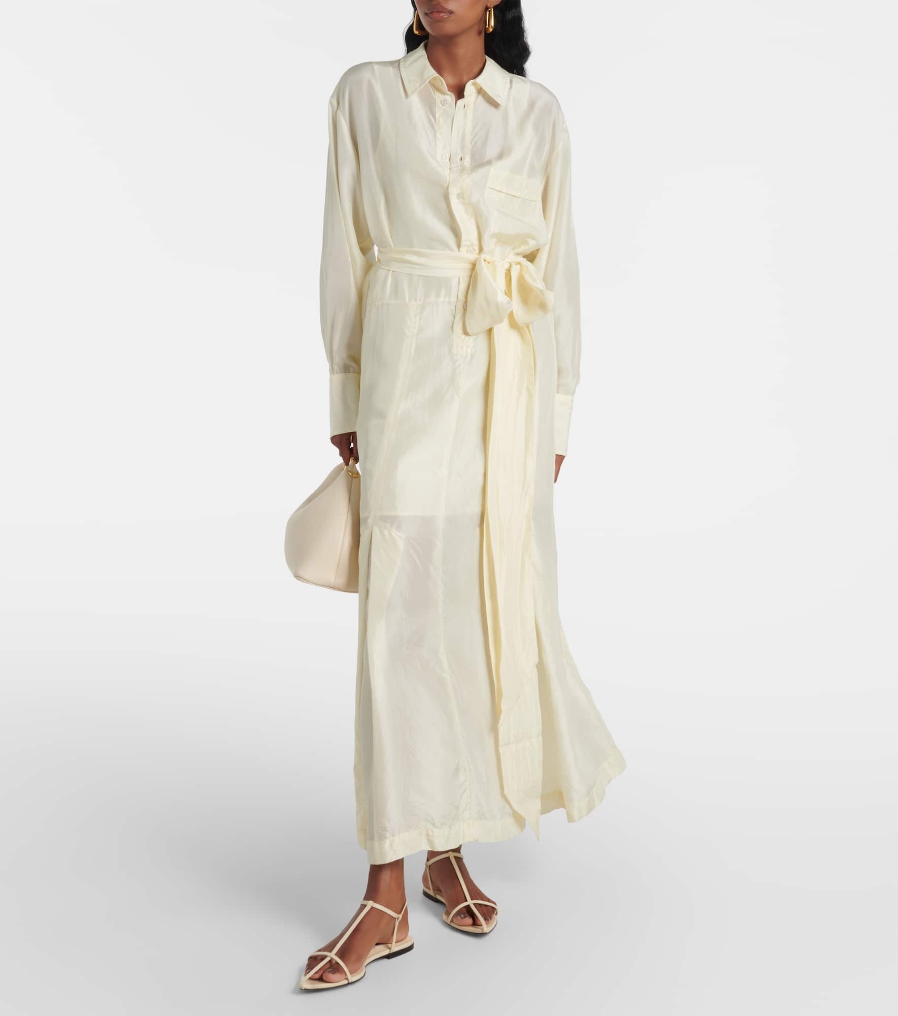 Belted silk shirtdress - 2