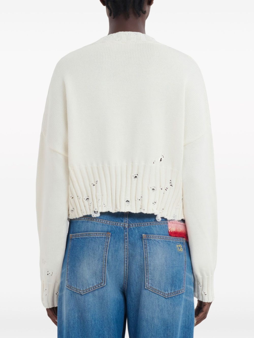 cropped distressed jumper - 4
