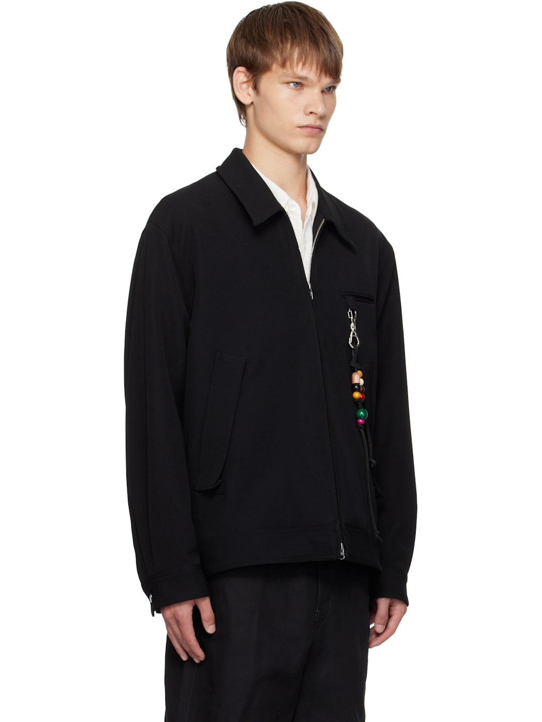 Black Gabardine Coach Jacket - 2