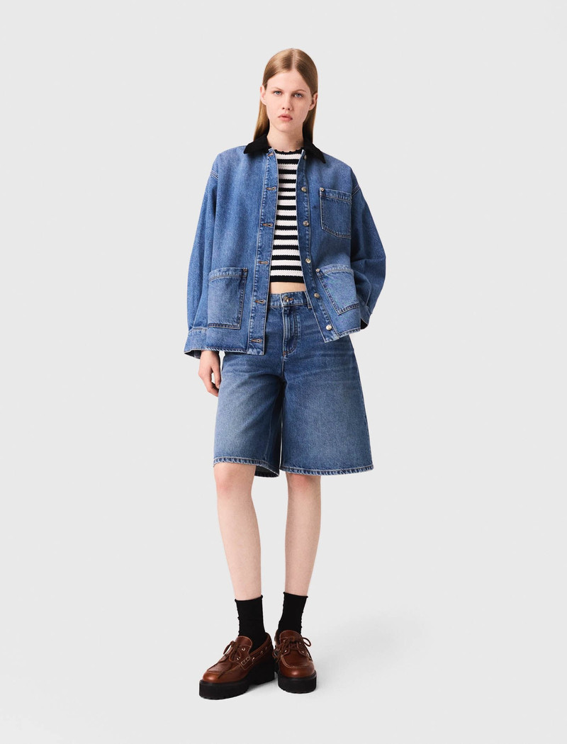 maje Faded denim jacket outlook