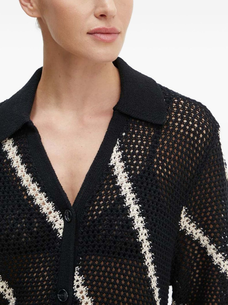 striped-pattern short-sleeve cardigan 4