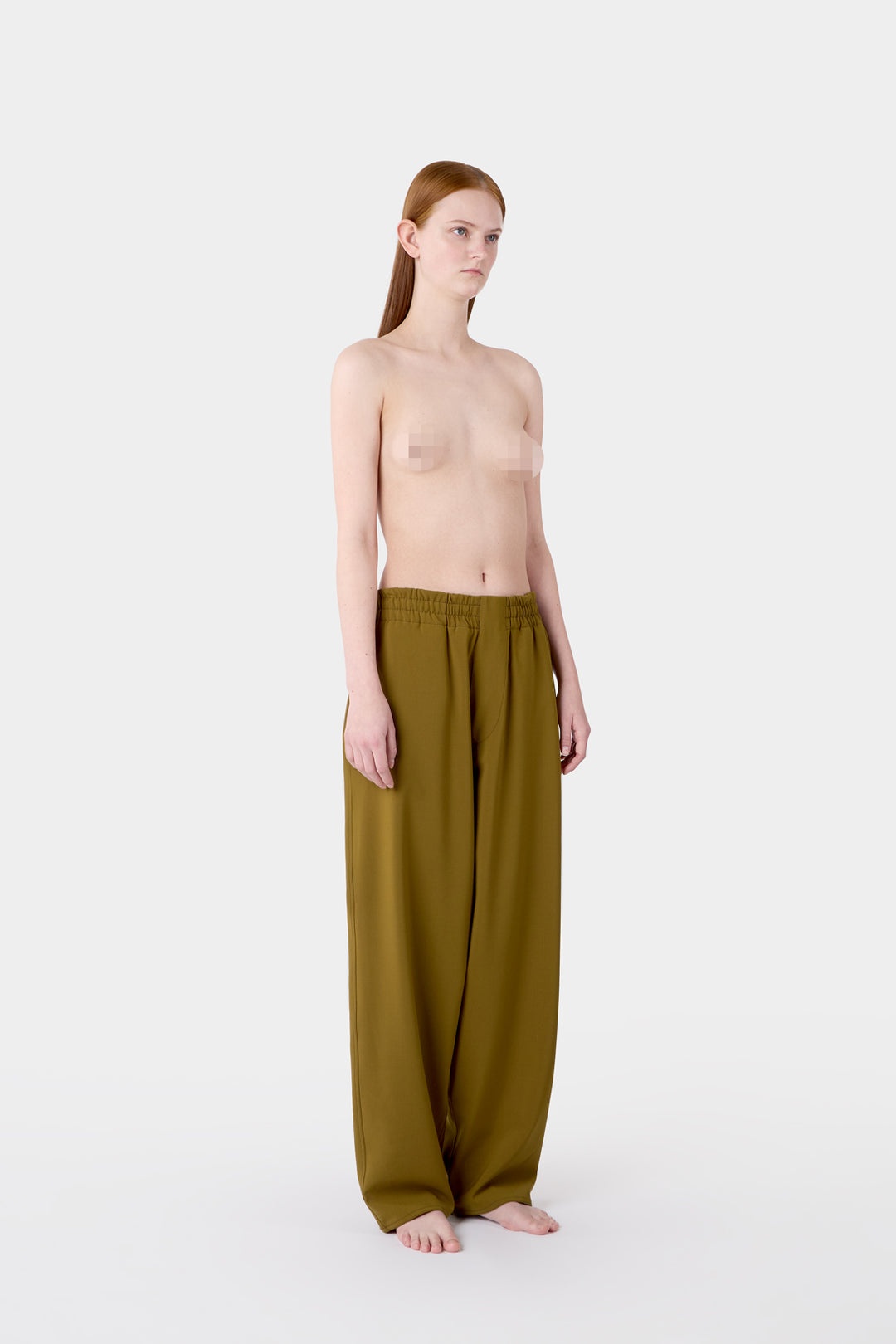 ELASTIC PANTS / olive green - 5