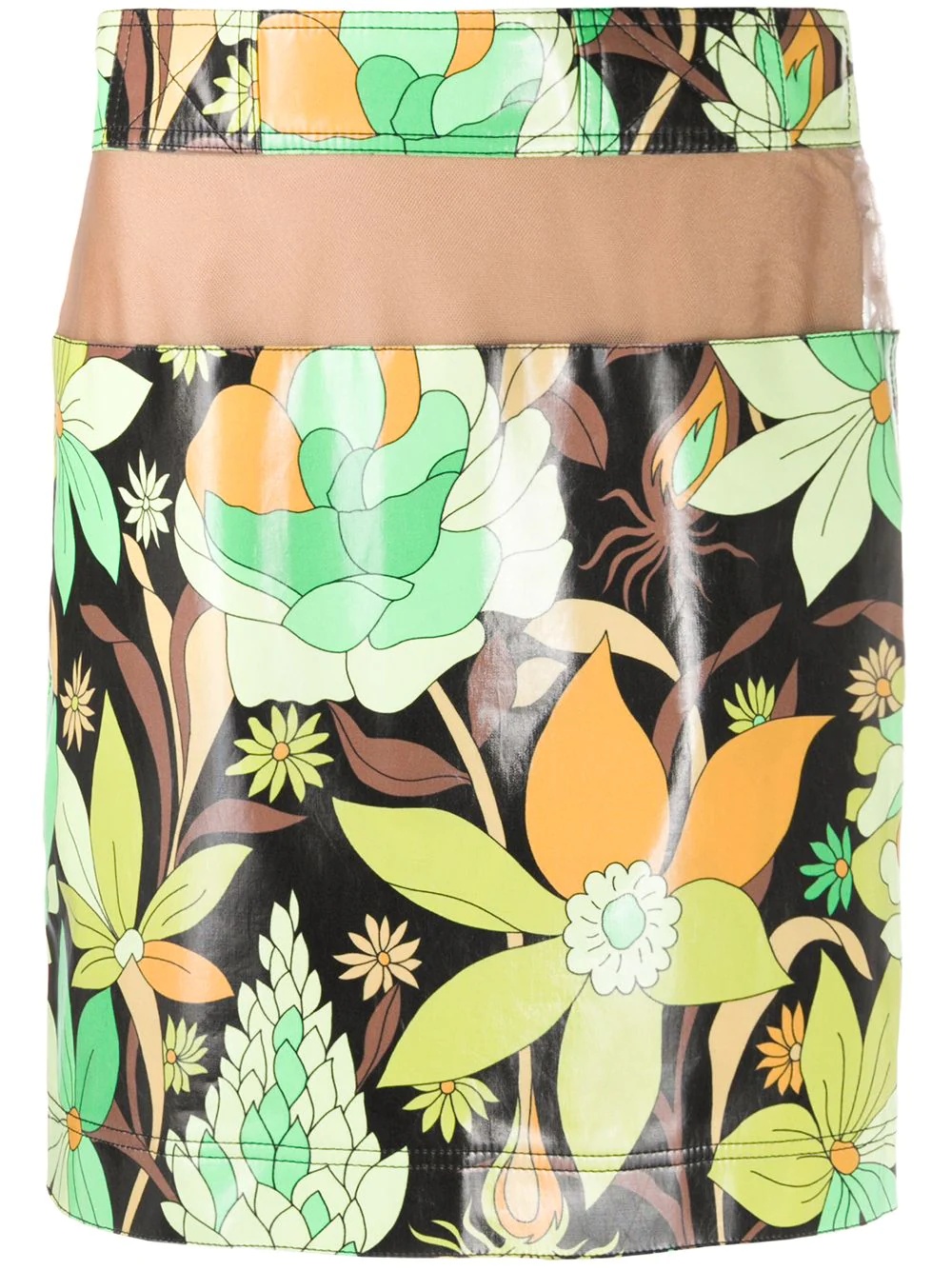 floral print mini skirt - 1