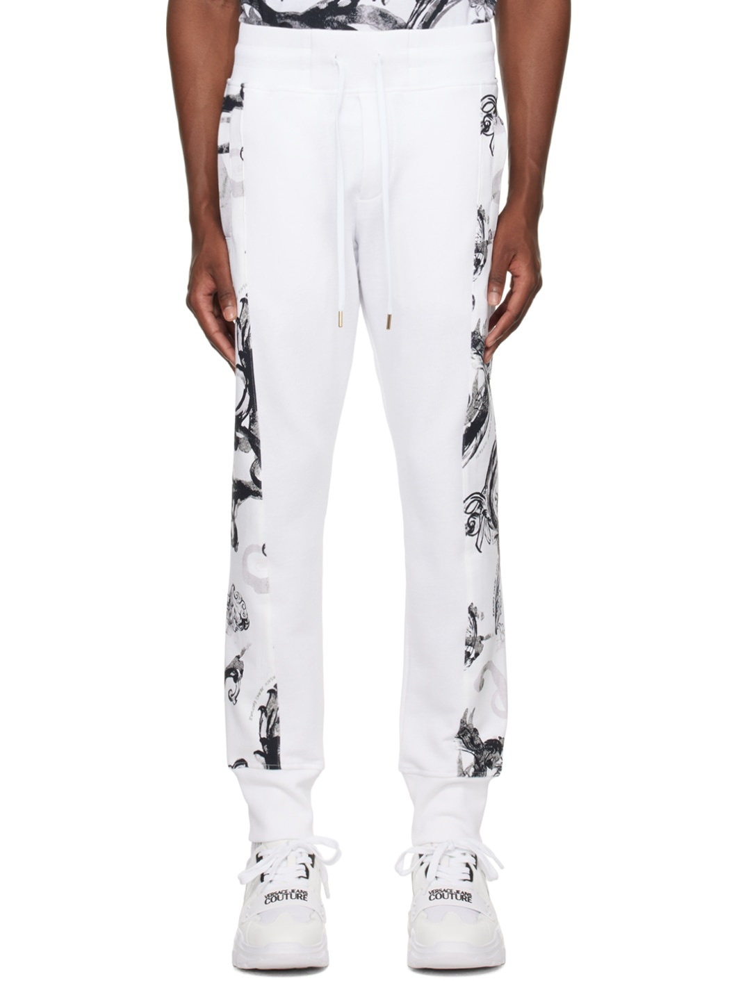 White Watercolour Couture Sweatpants - 1