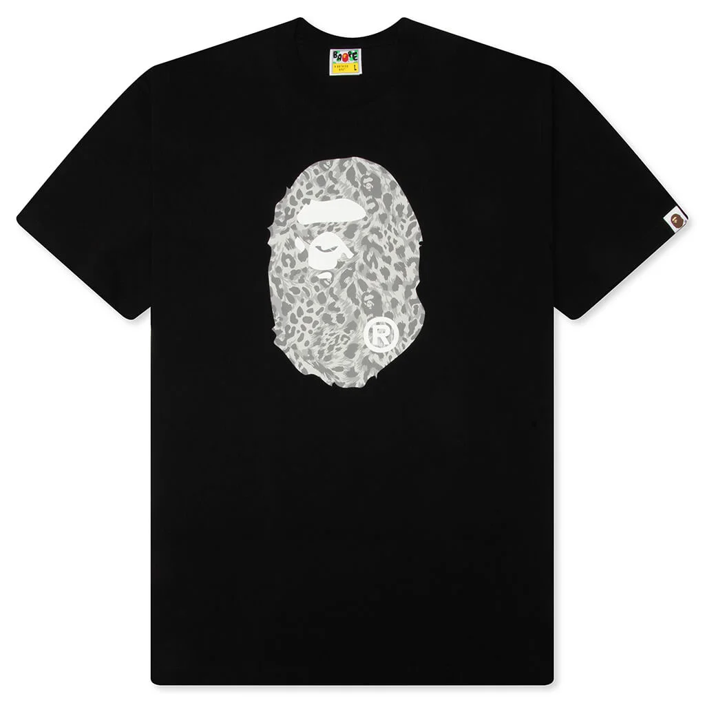 WILD LEOPARD PATTERN APE HEAD RELAXED FIT TEE - BLACK - 1