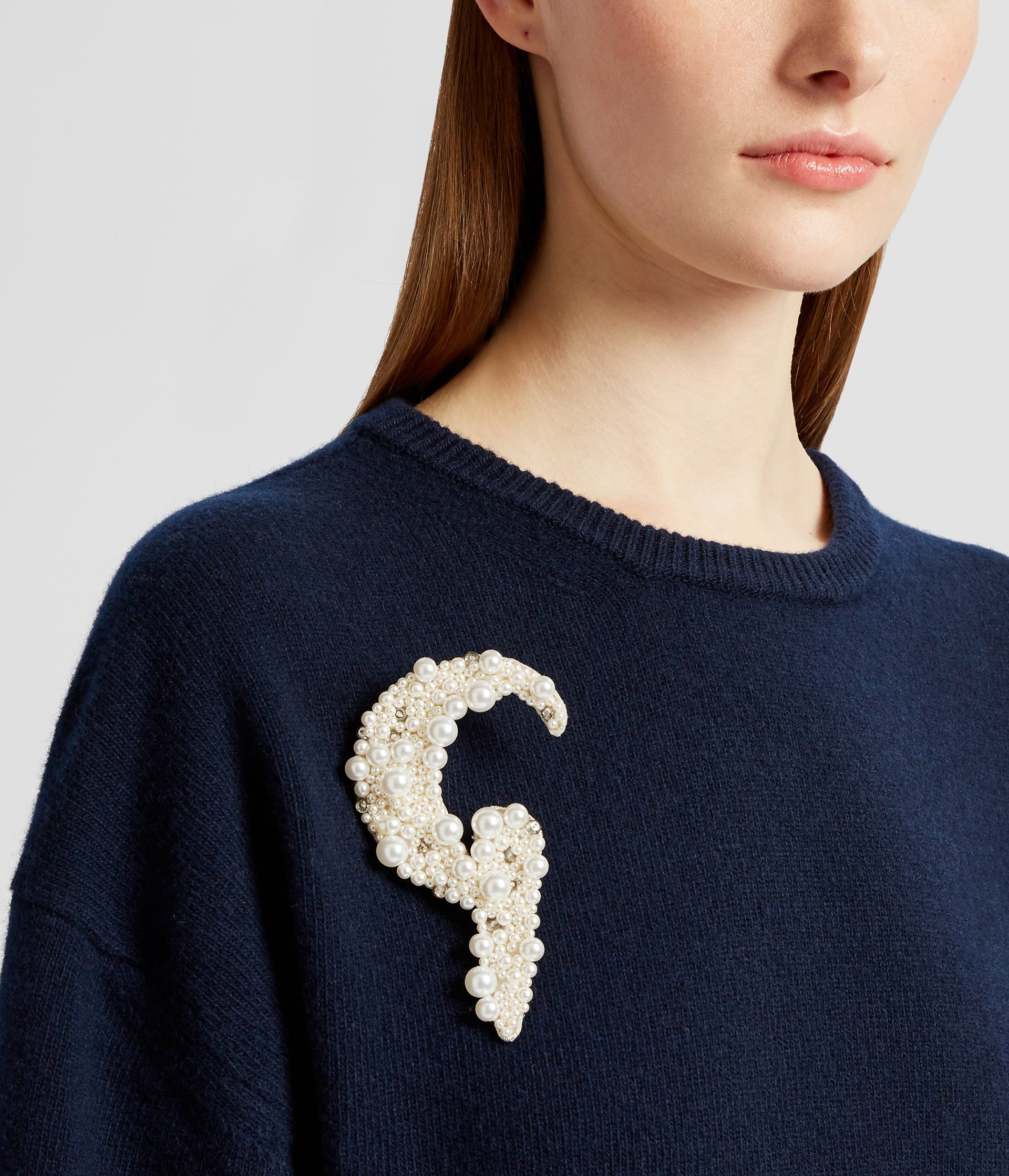 PEARL ALPHABET BROOCH G - 2