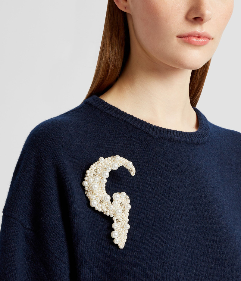 Erdem PEARL ALPHABET BROOCH G outlook