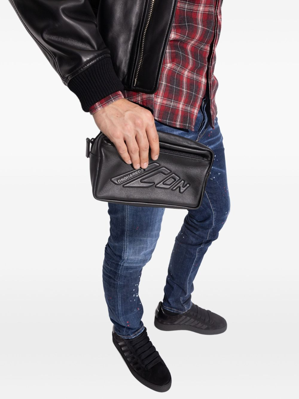 Icon New Generation logo leather wash bag - 5