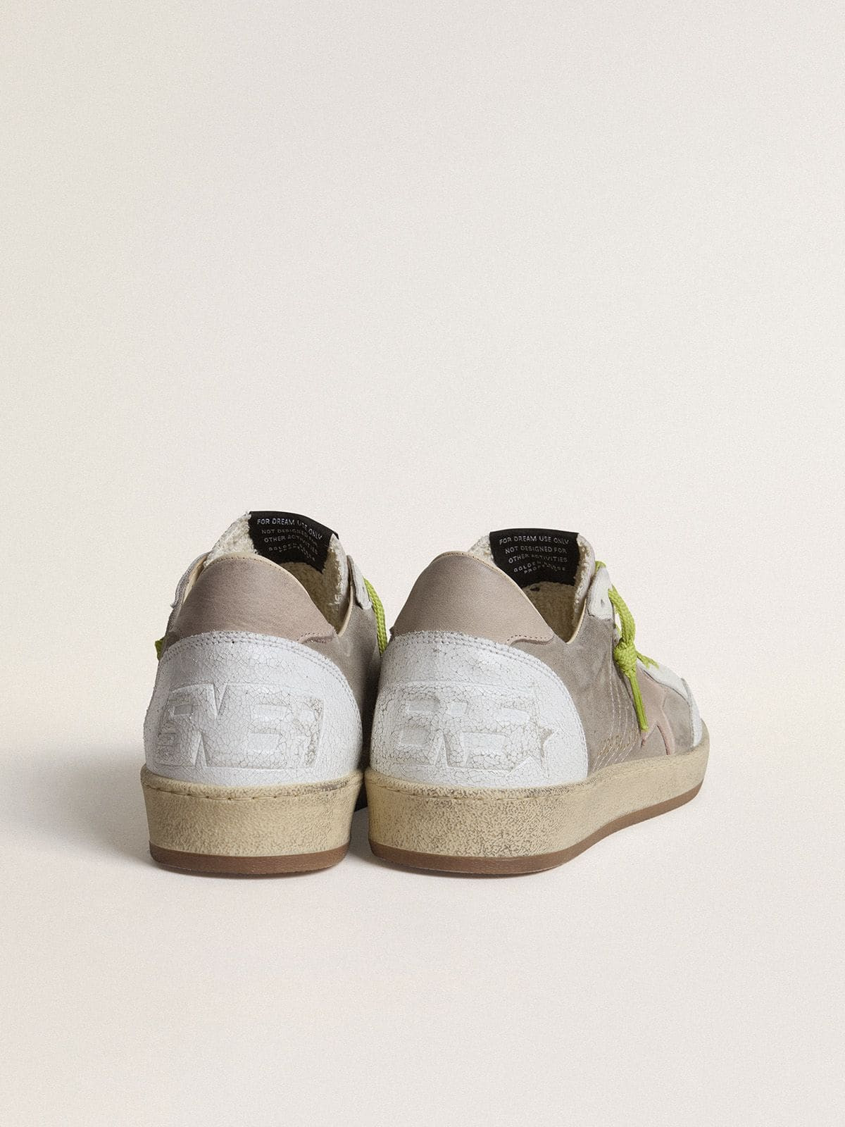 Men’s Ball Star in gray suede with old rose suede star and beige leather heel tab - 4