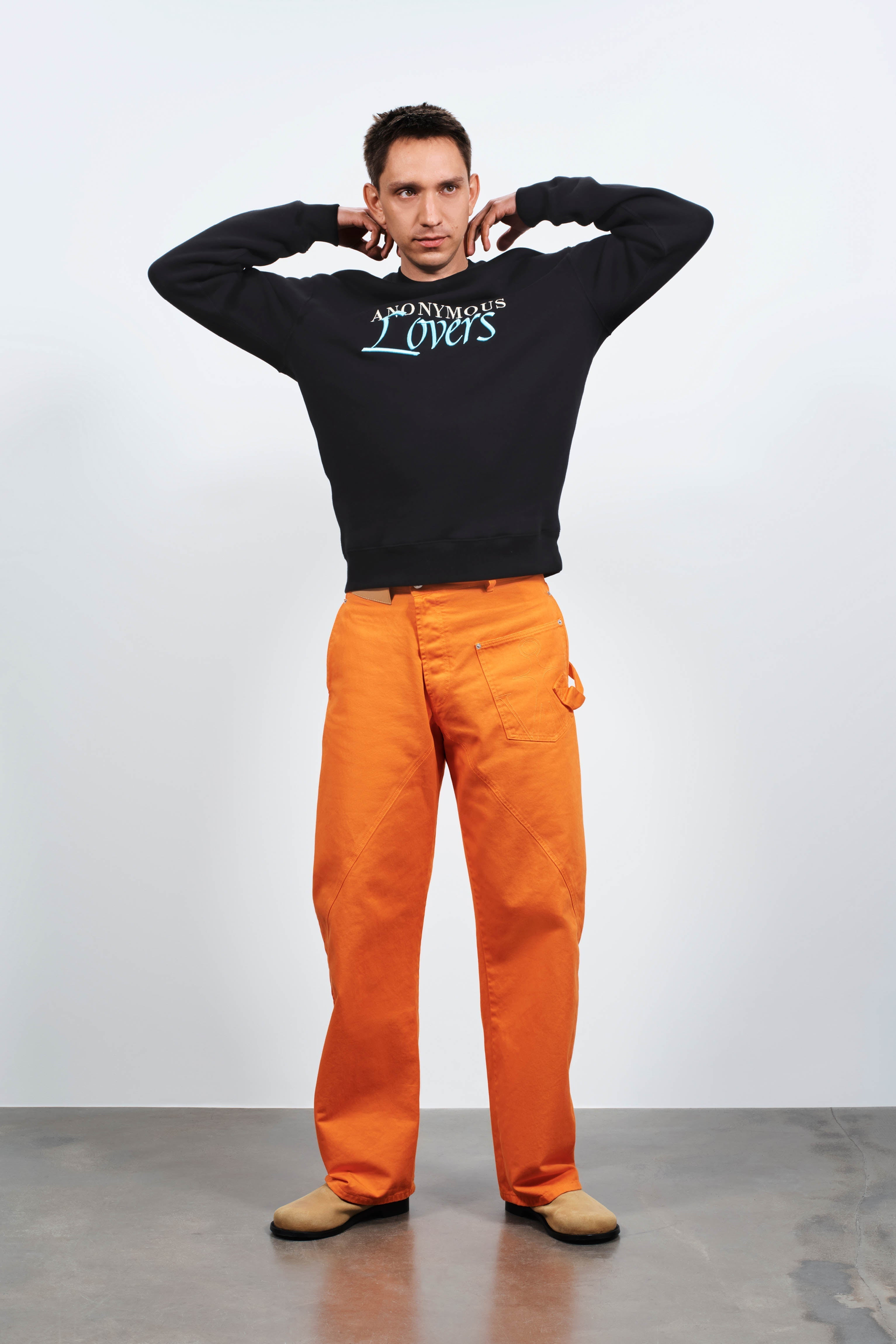 MENS 'ANONYMOUS LOVERS' SWEATSHIRT IN WASHED BLACK - 9