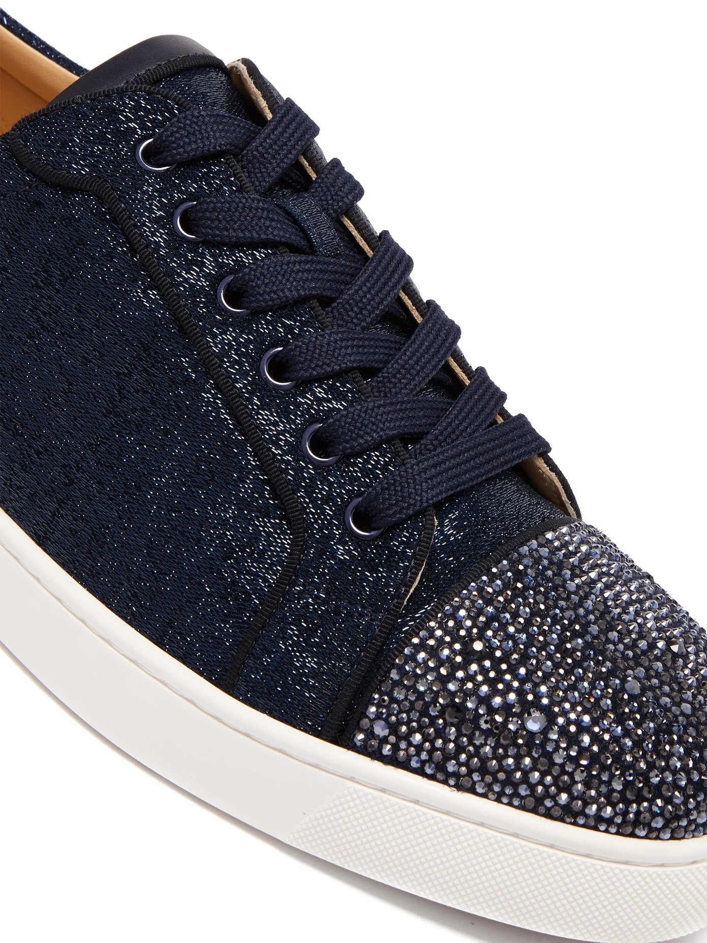 Louis Junior crystal-embellished lamé trainers - 6