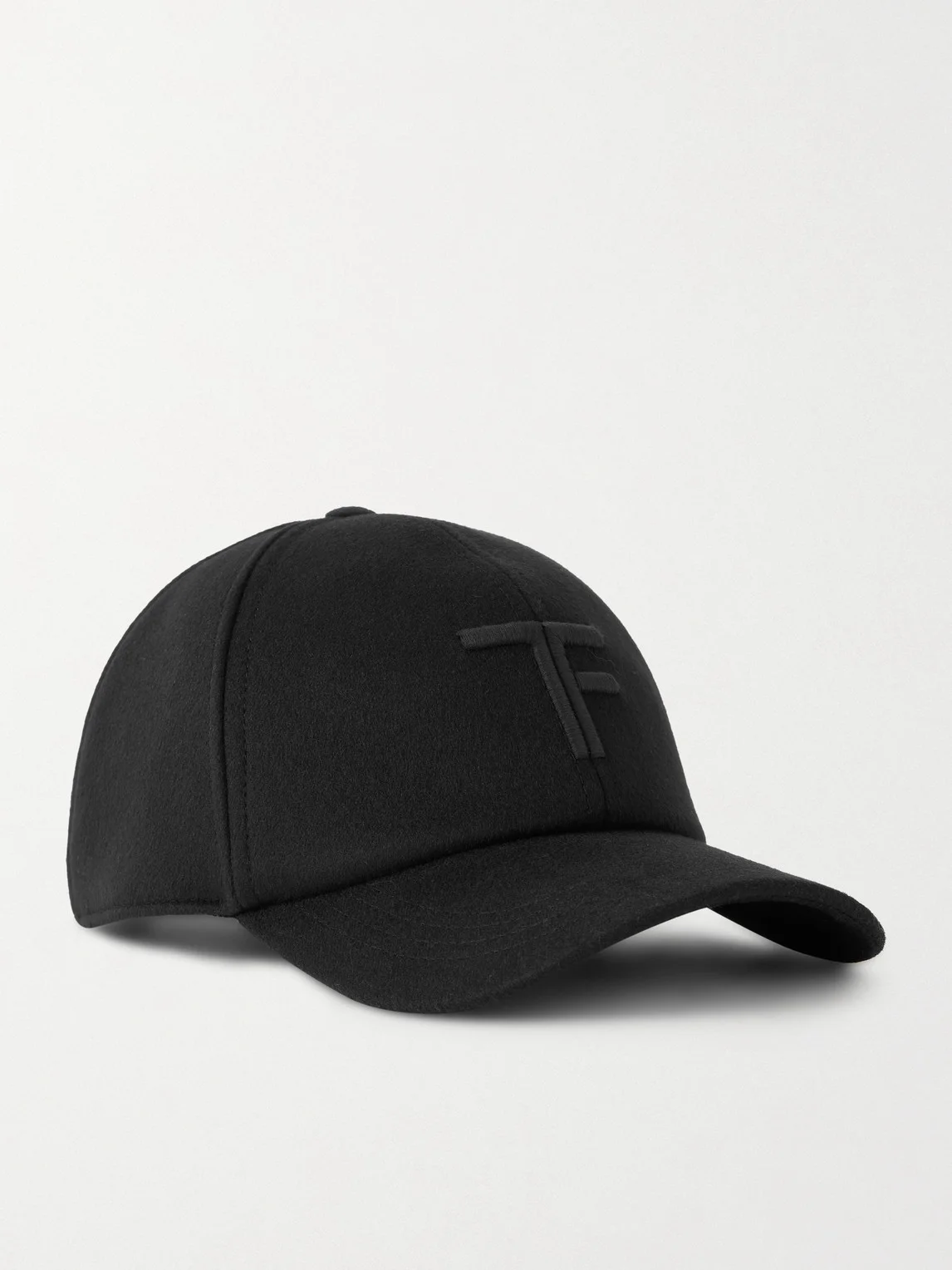 Logo-Embroidered Leather-Trimmed Cashmere Baseball Cap - 1