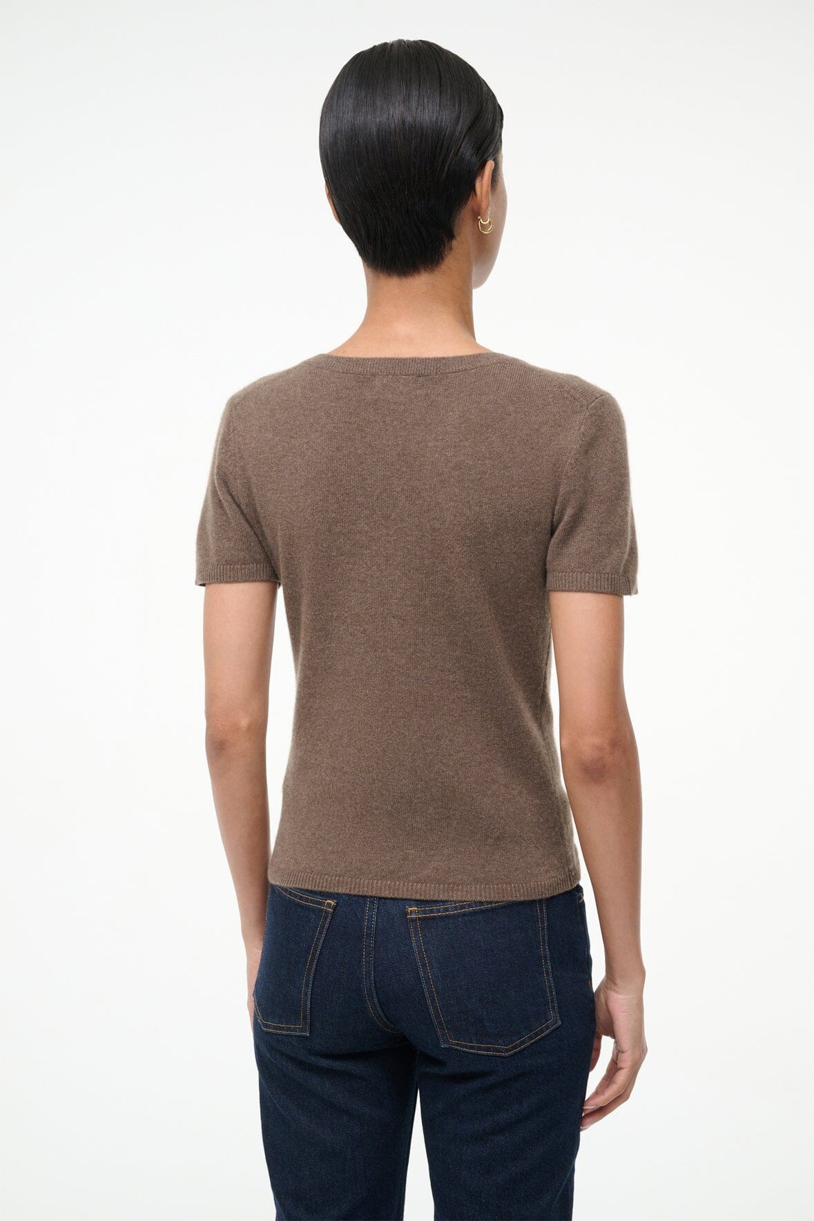 STAUD EASY CASHMERE TEE TRUFFLE - 3