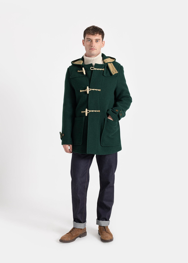 GLOVERALL Men's Mid-Length Monty Duffle Coat Pine Green outlook