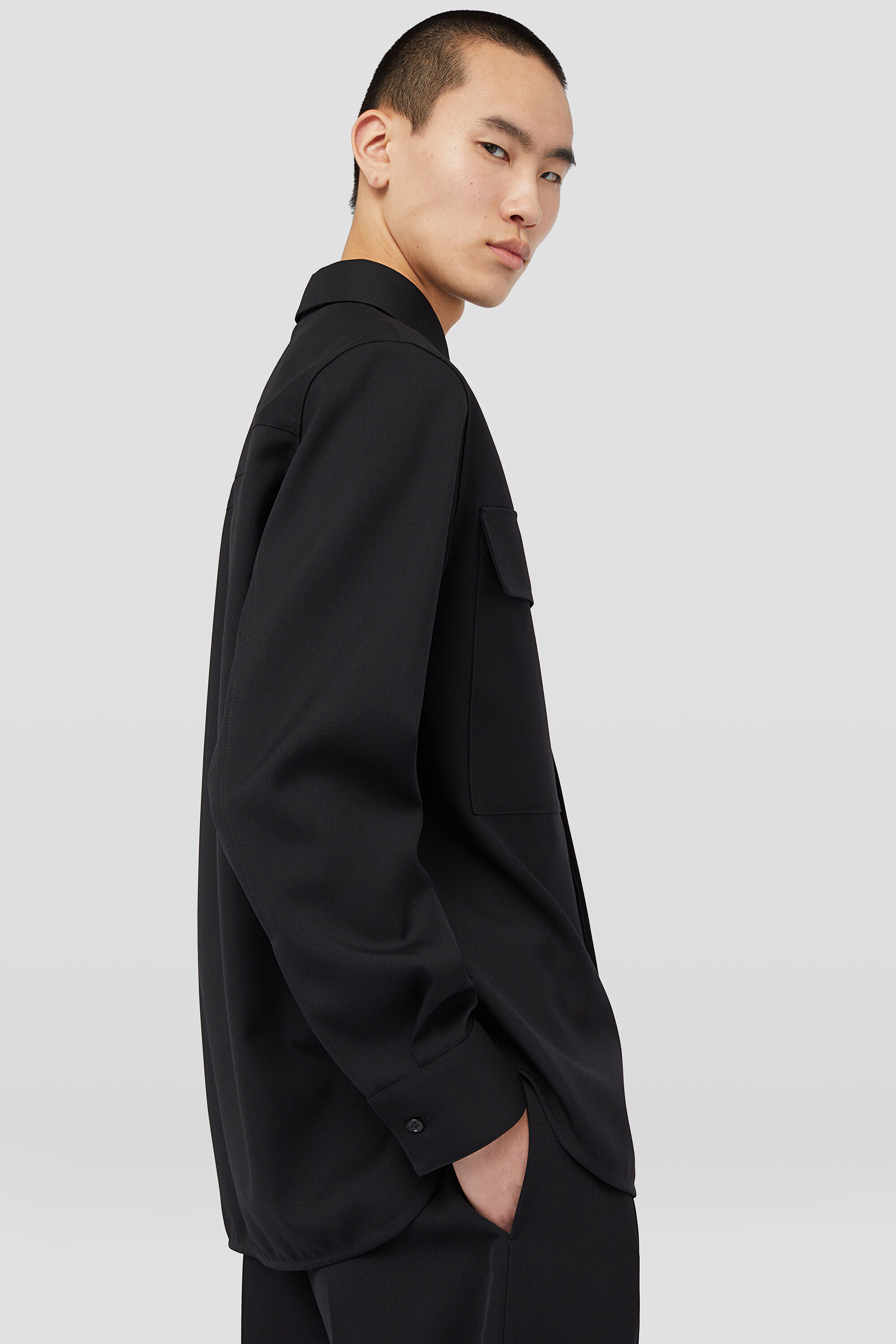 Lightweight Wool Gabardine Shirt - 6