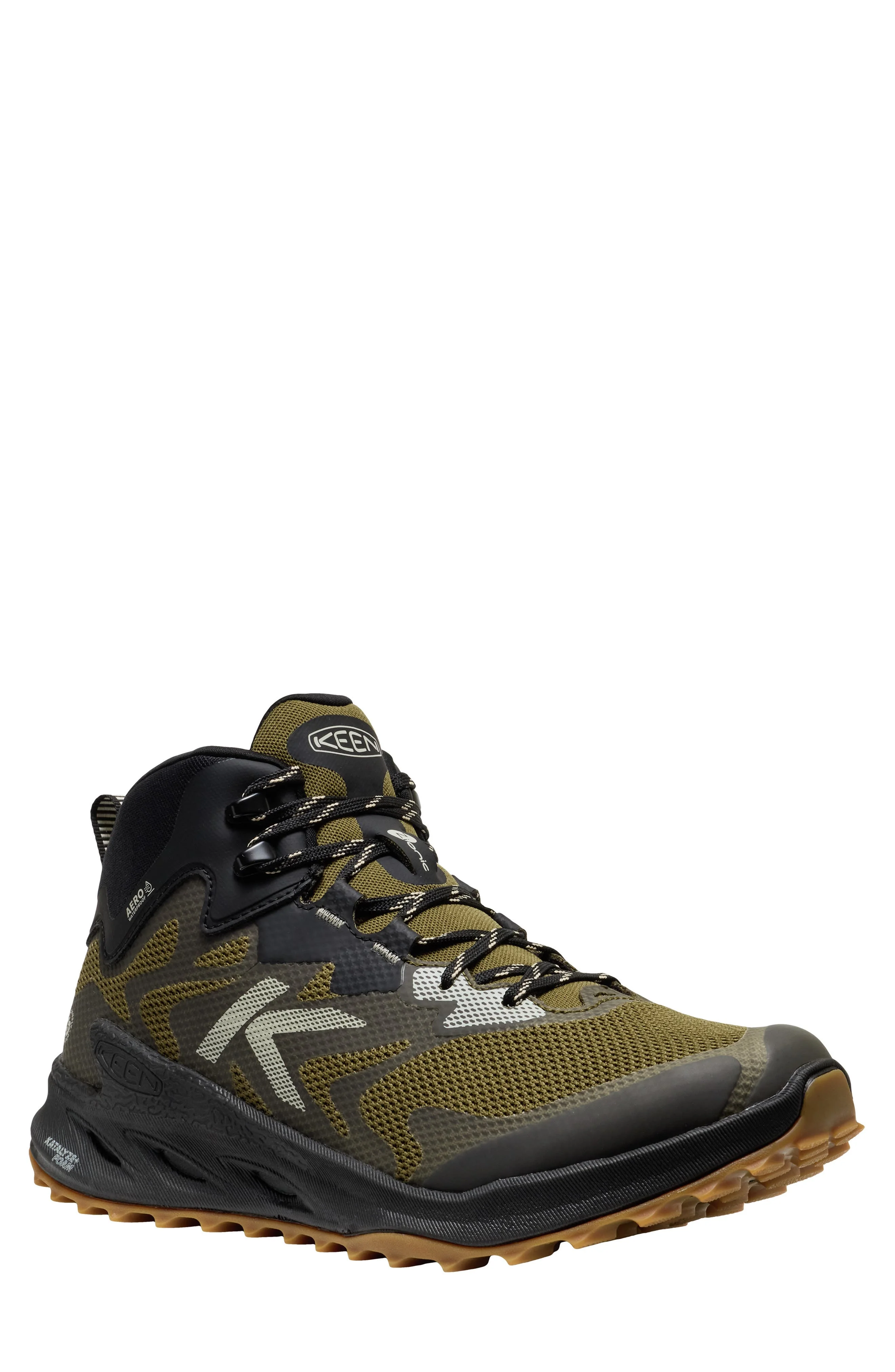 KEEN Zionic NXT Waterproof Hiking Sneaker in Dark Olive/Black at Nordstrom - 1
