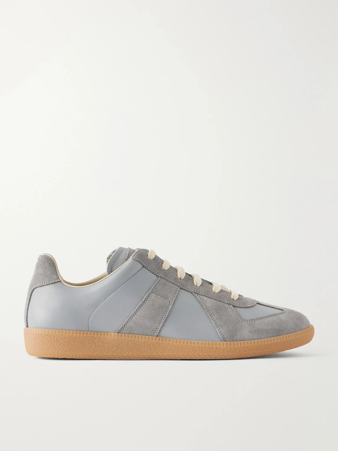 Replica Suede-Trimmed Leather Sneakers - 1
