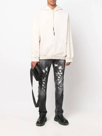 PHILIPP PLEIN distressed skull-embroidered skinny jeans outlook