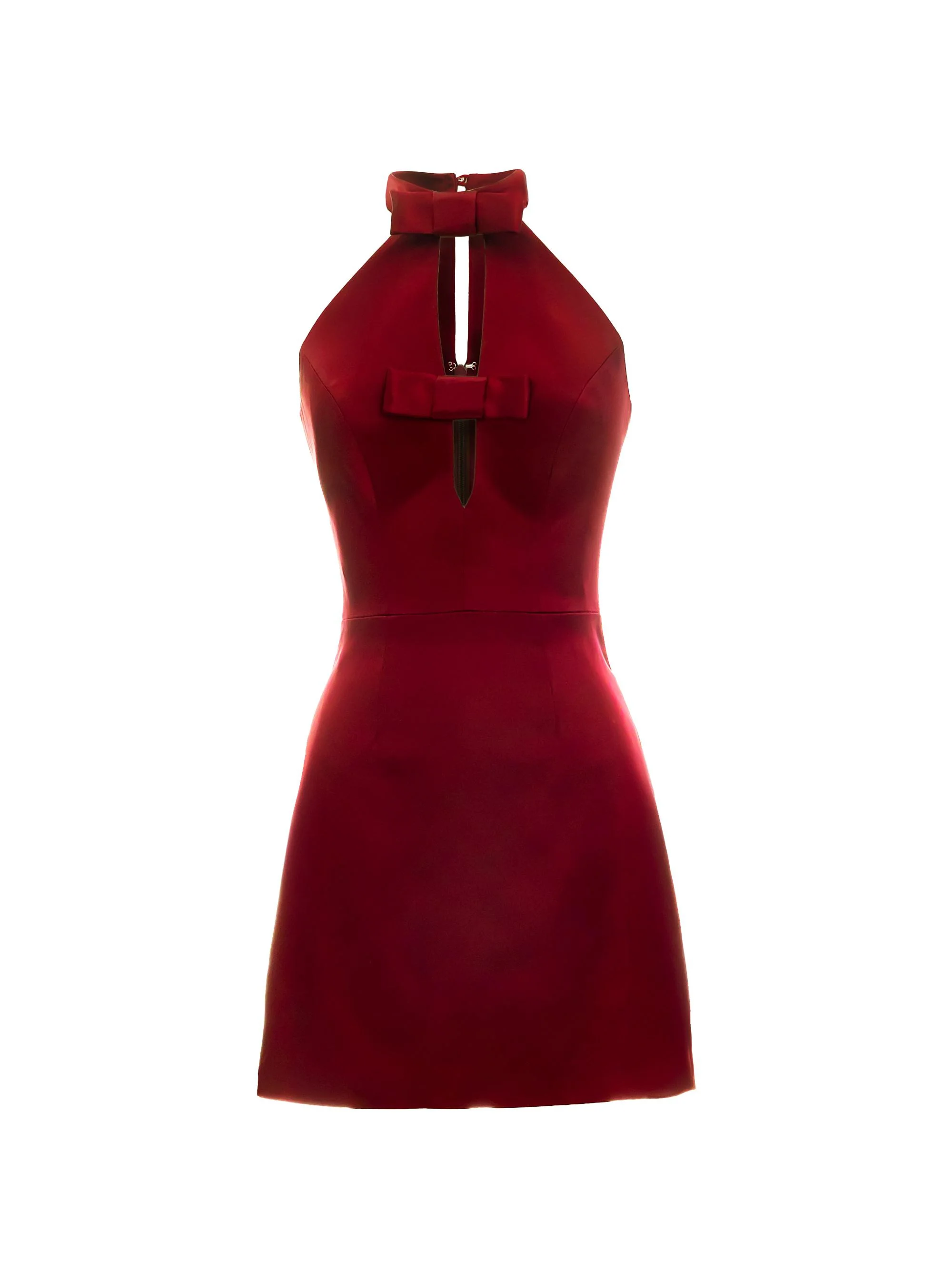 Women's Mina Bow Cocktail Minidress - Garnet - 1