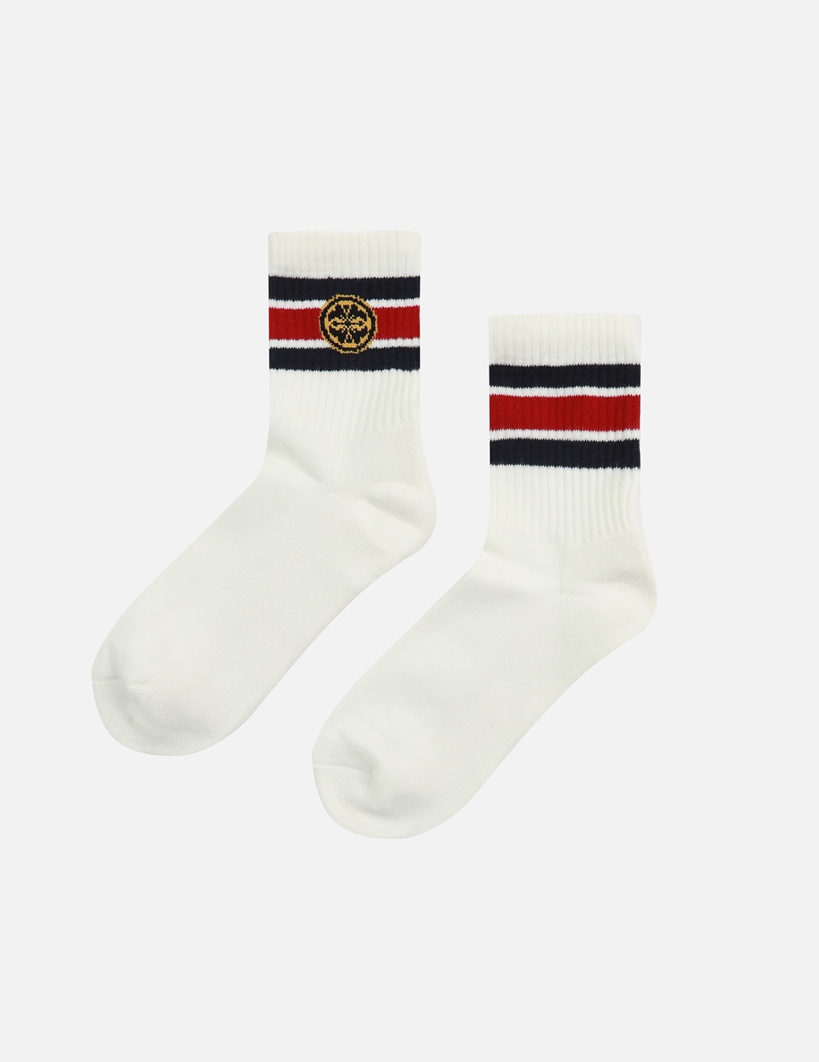KAMON STRIPES JACQUARD SHORT SOCKS - 1