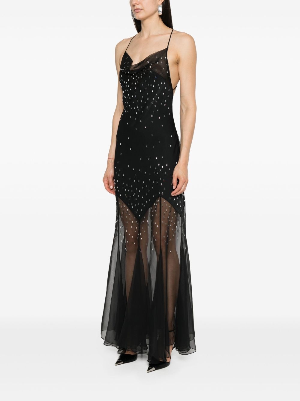crystal-embellished long dress - 3