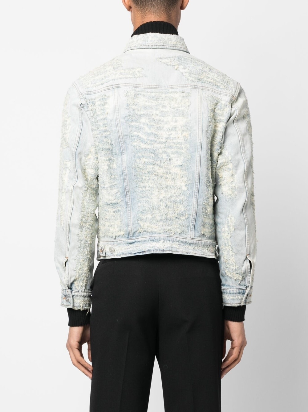 distressed denim jacket - 4