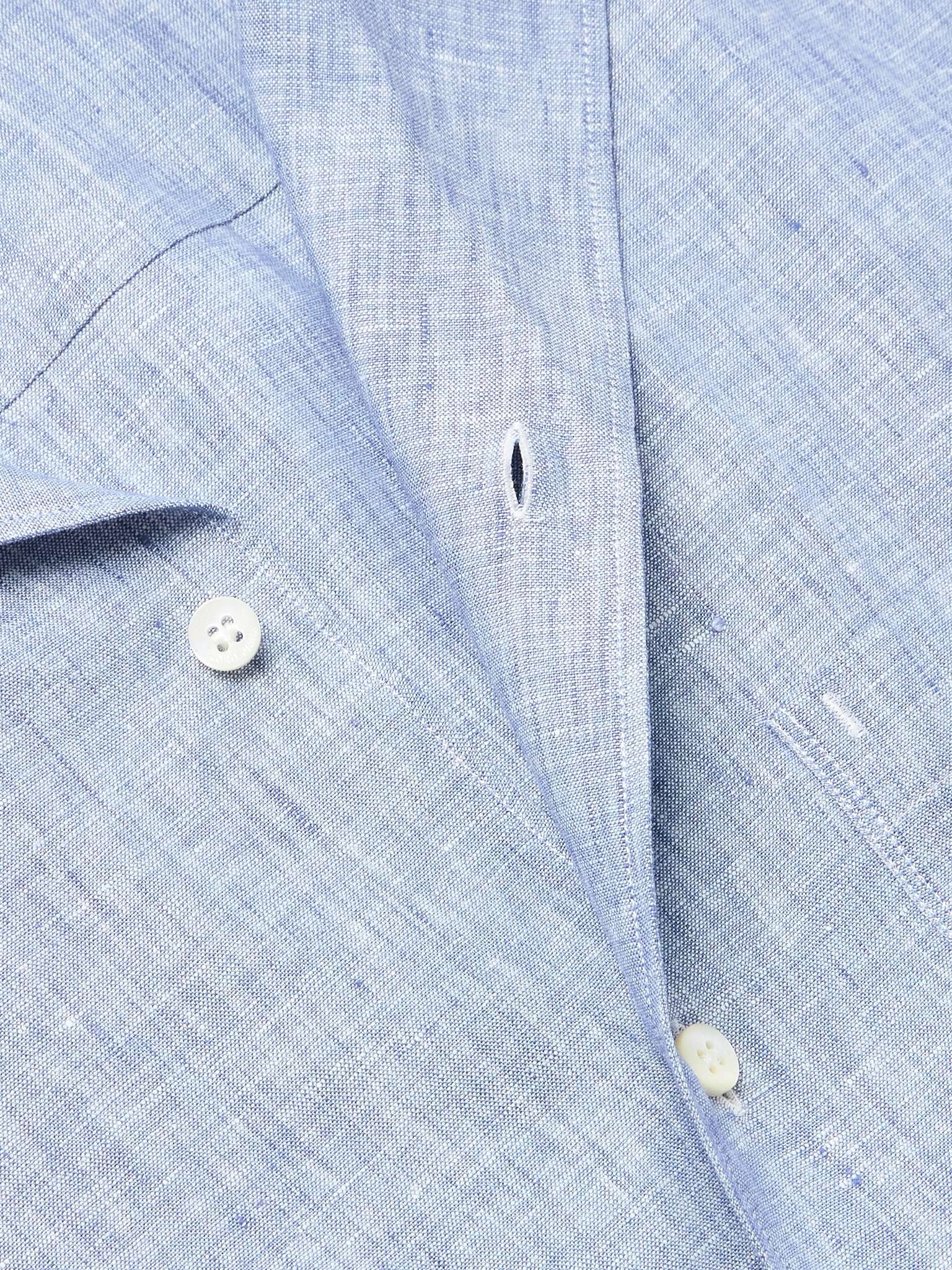 Federico Camp-Collar Linen Shirt - 5