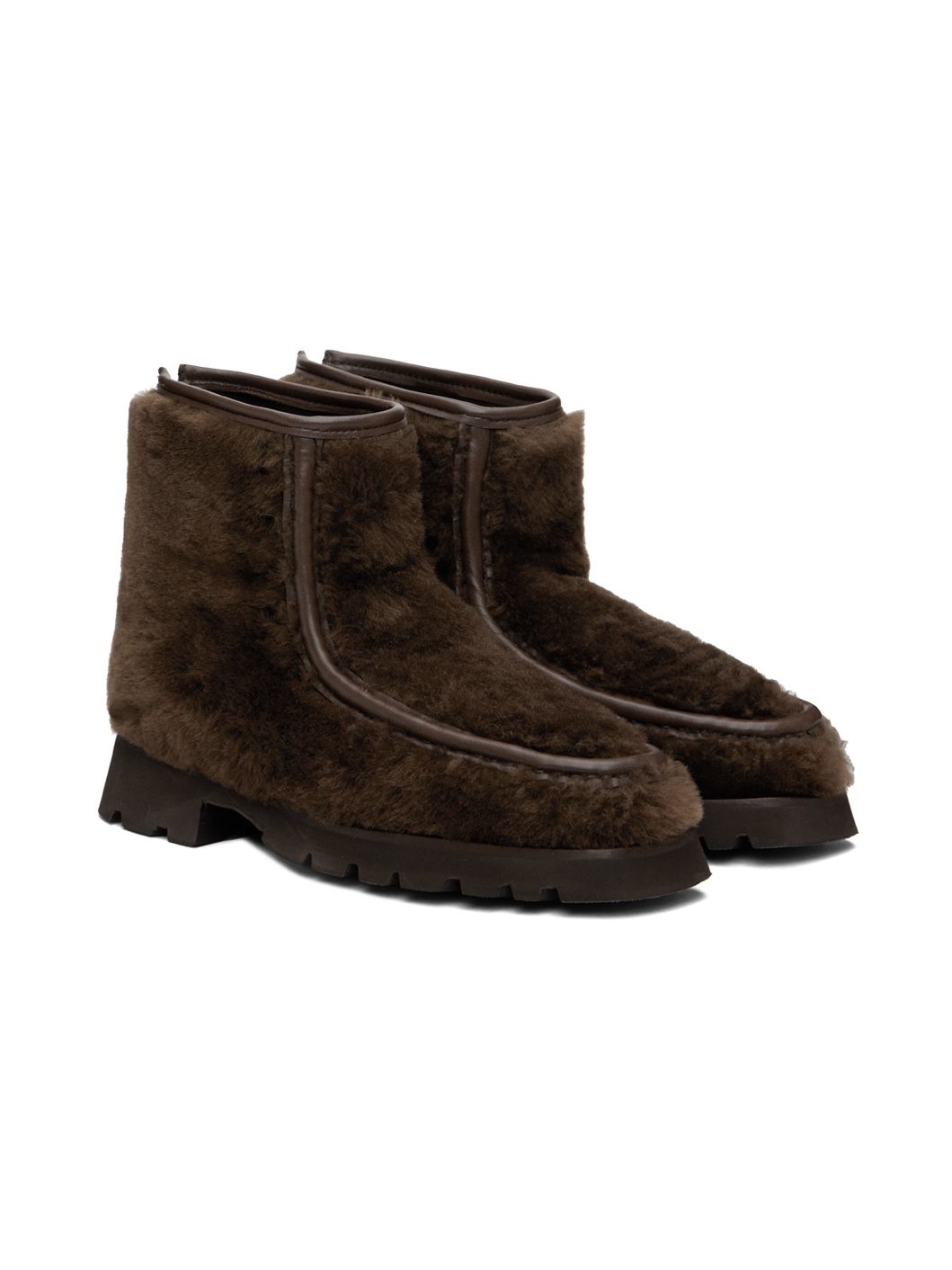 Brown Armenta Low Zipped Boots - 4