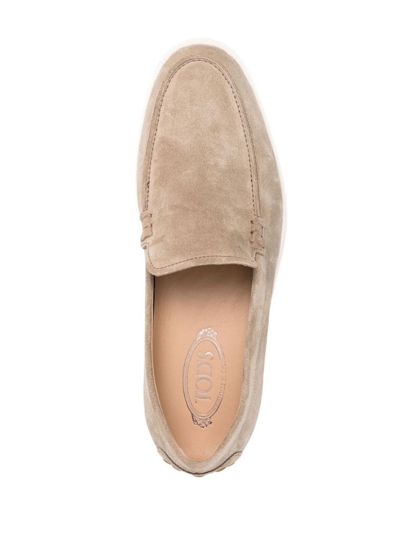 ridged-sole suede loafers - 4