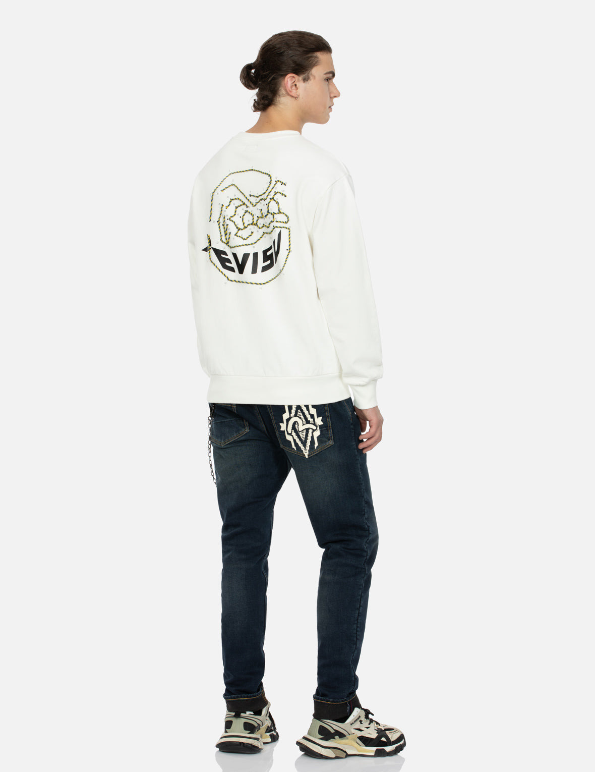 DOT-TO-DOT DARUMA AND LOGO PRINT RELAX FIT SWEATSHIRT - 3