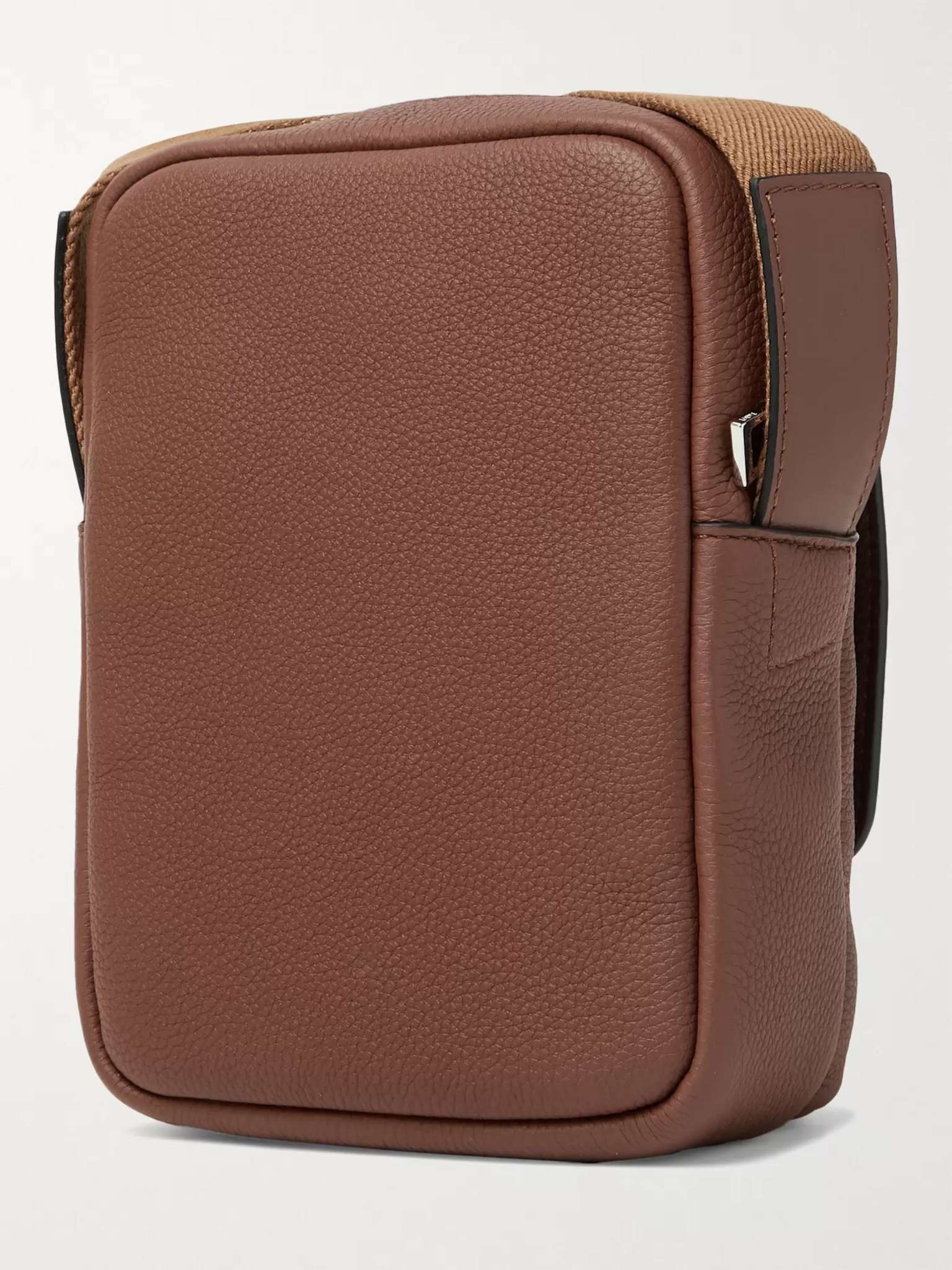 Logo-Debossed Full-Grain Leather Messenger Bag - 4