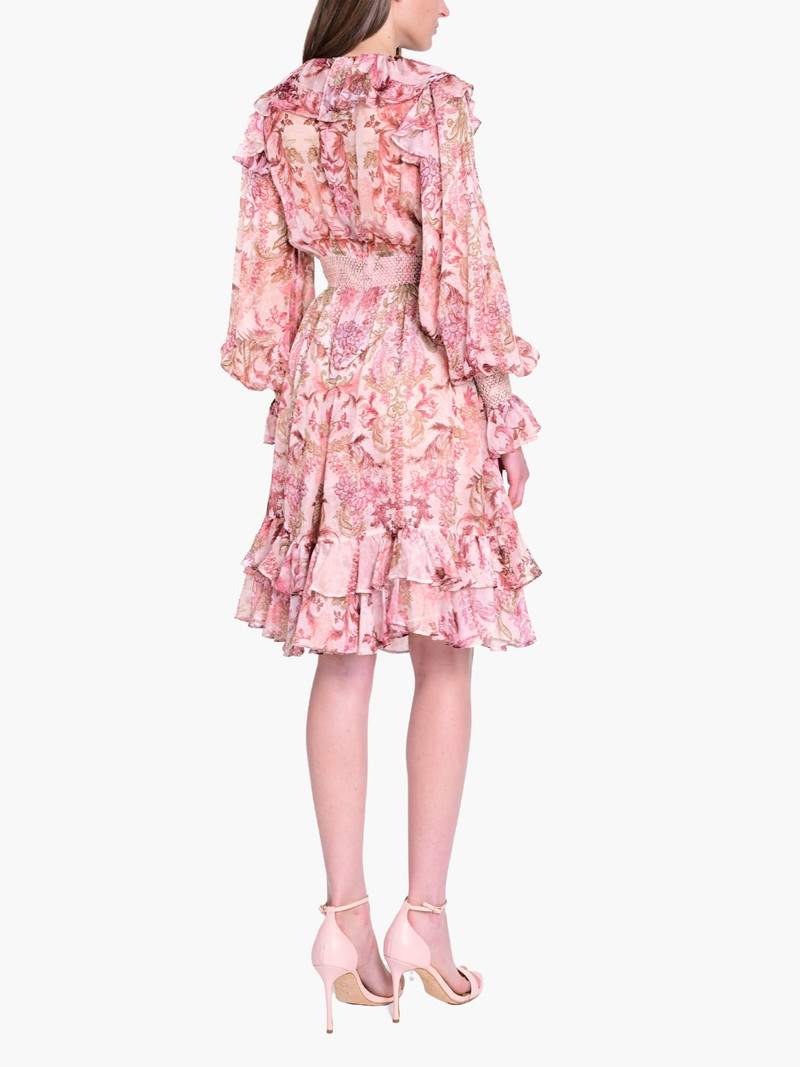 Marchesa REVERIE BELL SLEEVE RUFFLE MINI DRESS outlook