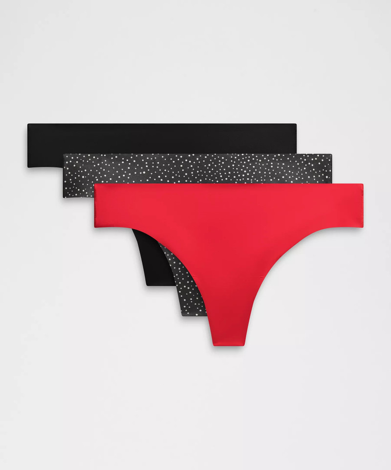 InvisiWear Mid-Rise Thong Underwear 3 Pack *Holiday 1