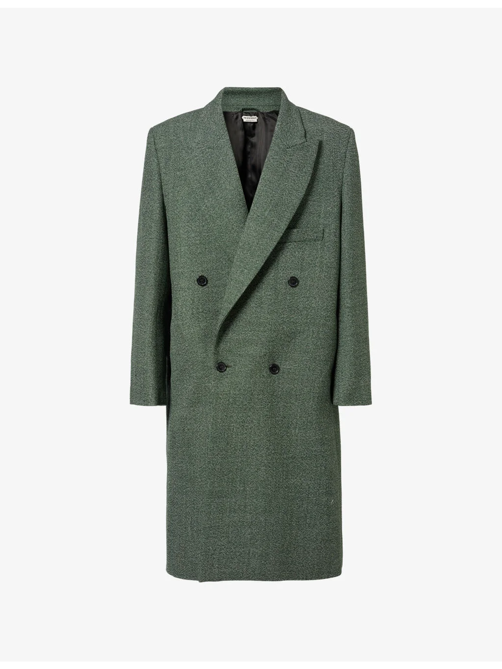 Peak-Lapel Double-Breasted Wool Coat - 1