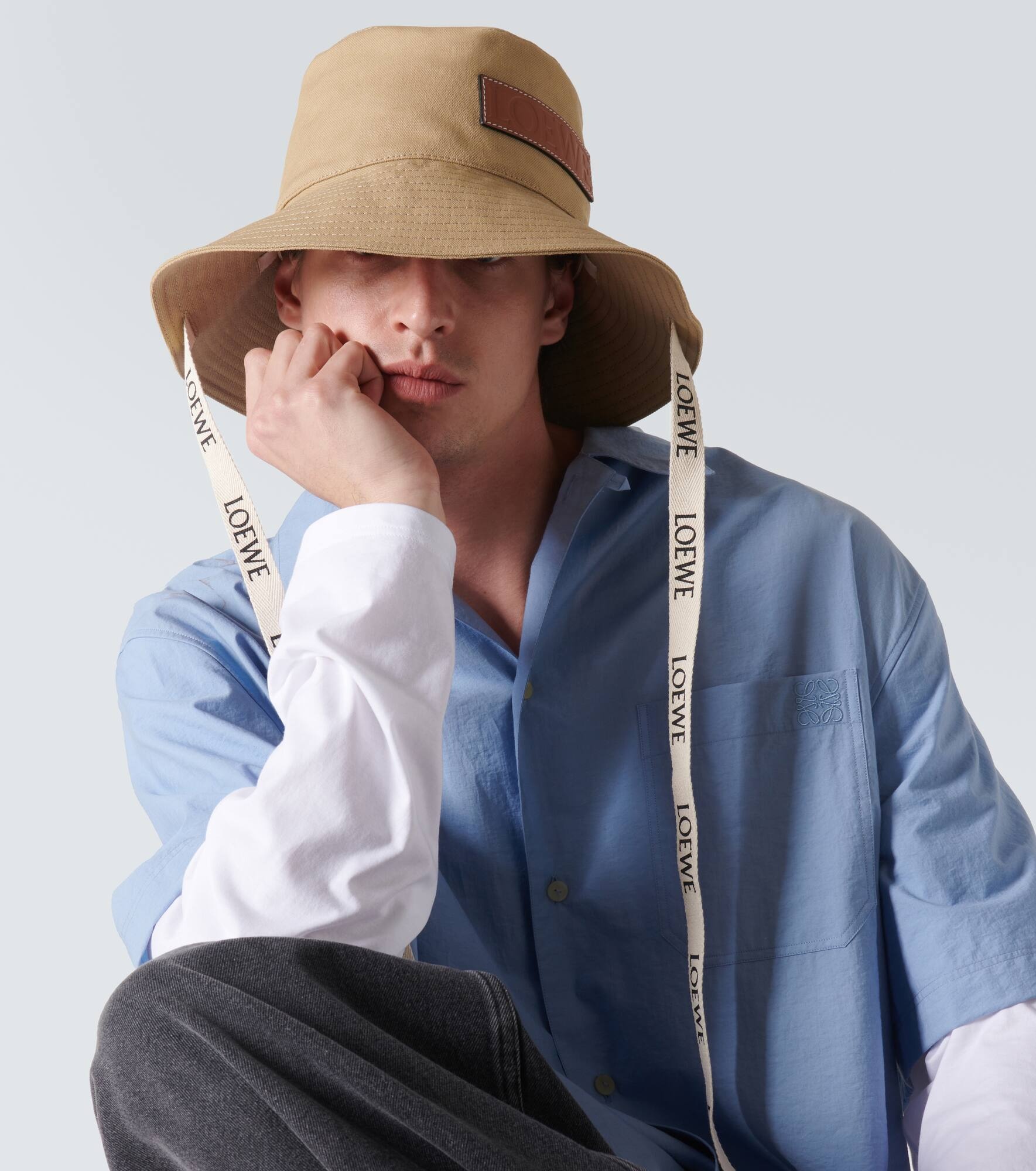 Paula's Ibiza leather-trimmed canvas bucket hat - 2