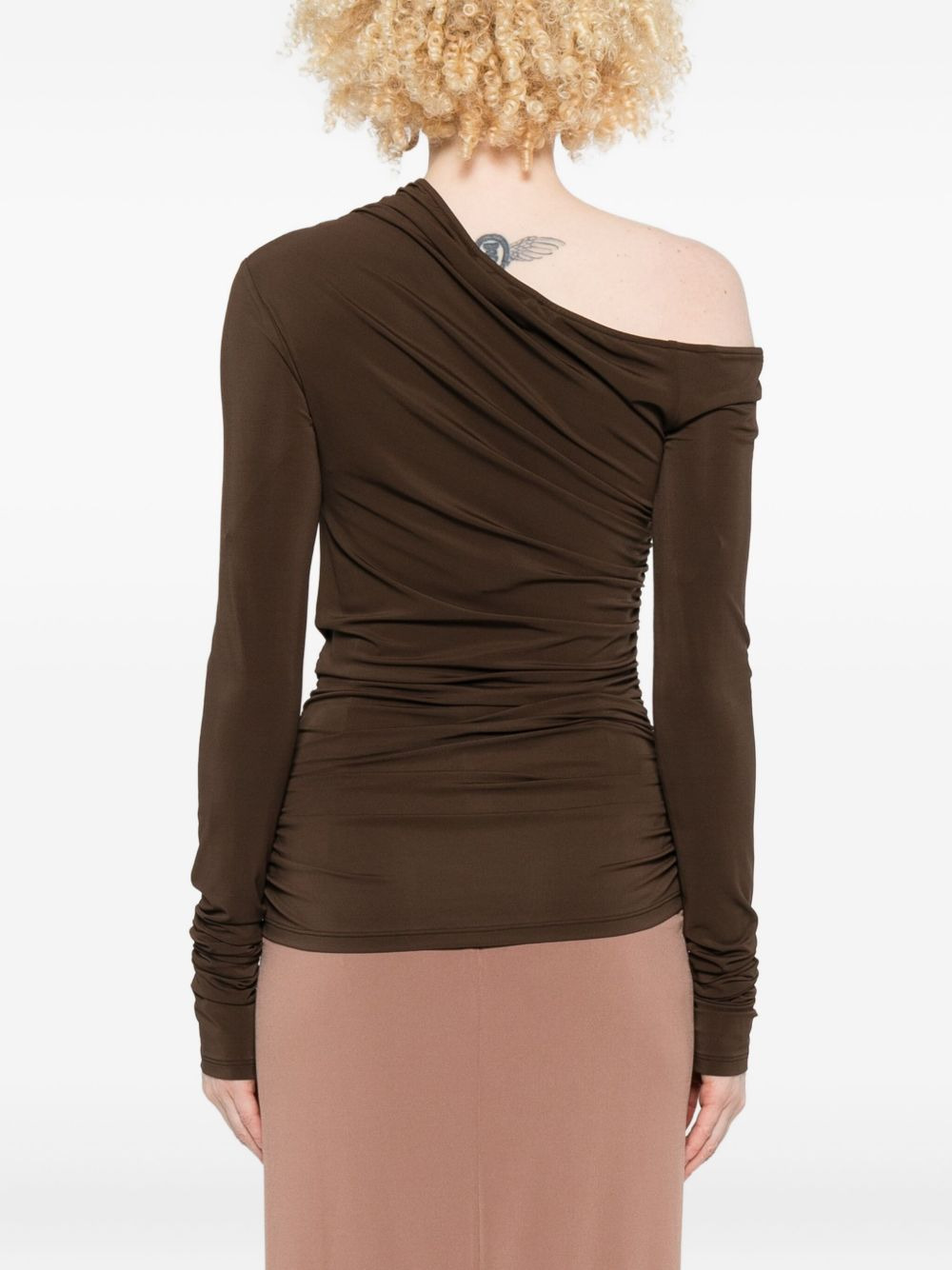 one-shoulder ruched top - 4