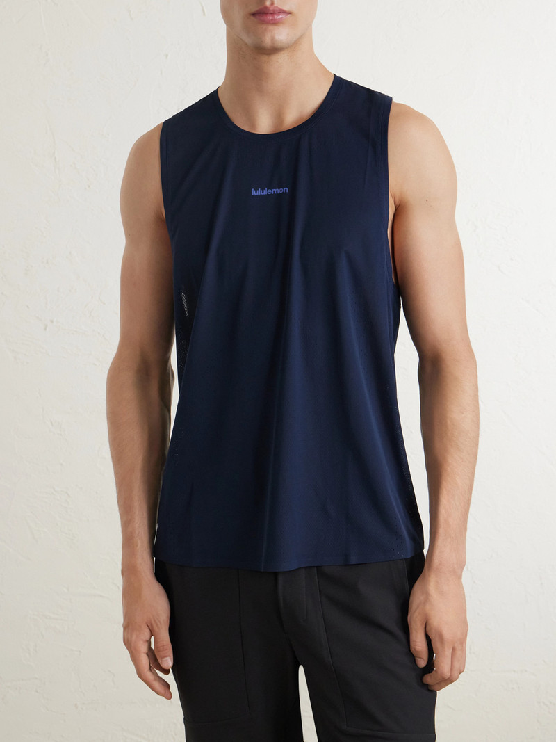 Logo-Print Mesh Running Top 3