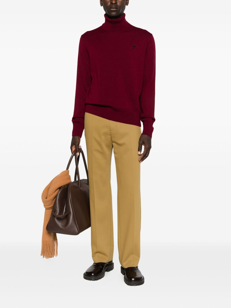 AMI Paris roll-neck embroidered sweater outlook