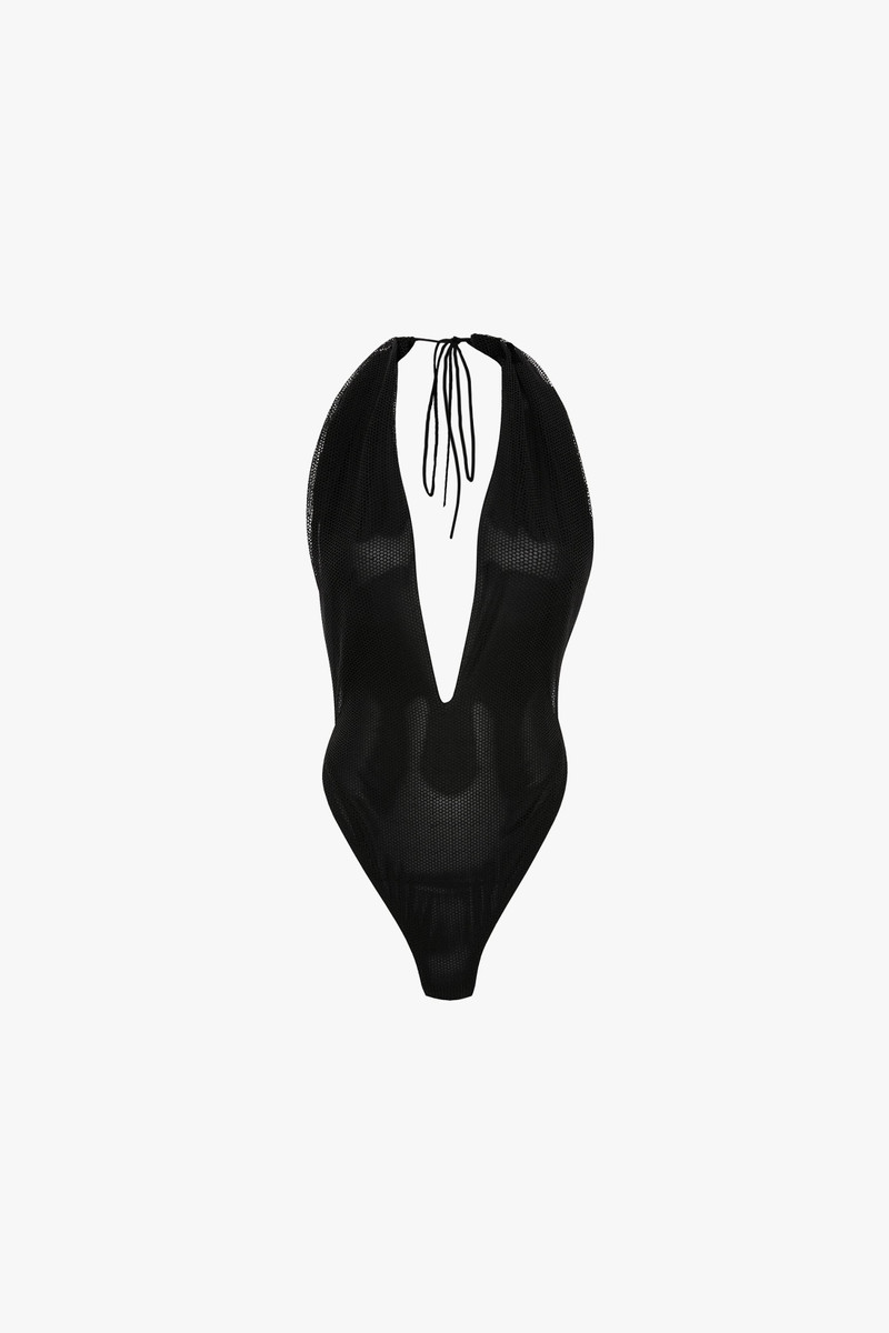 Halter Neck Bodysuit In Black 1