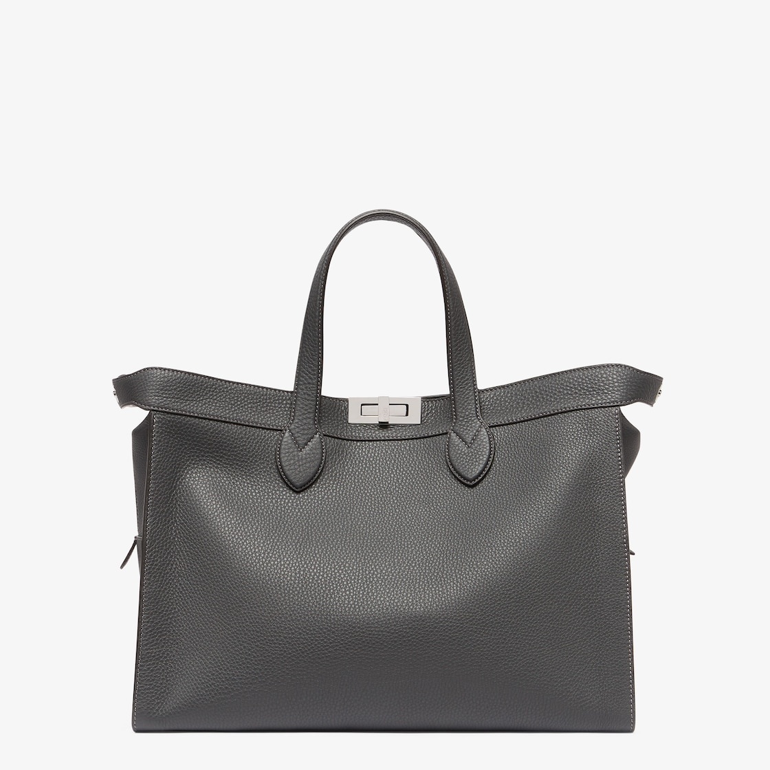 Peekaboo ISeeU Forty8 bag made of black Cuoio Romano leather. Roomy compartment with double-slider z - 1