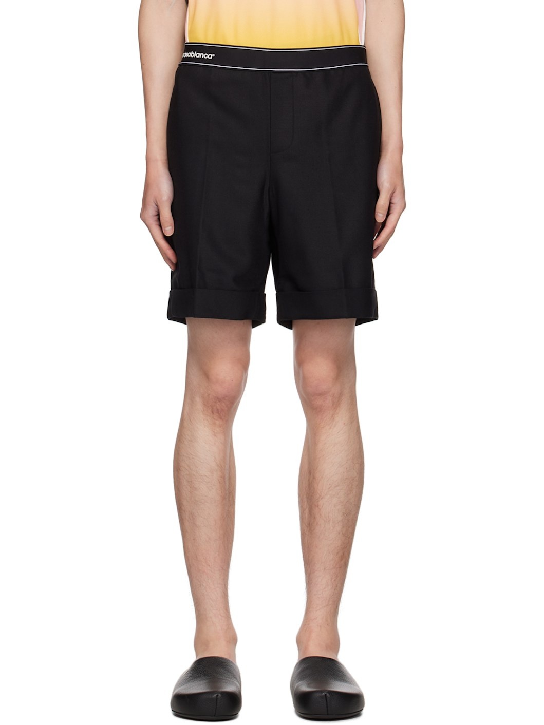 Black Sports Tailoring Shorts - 1