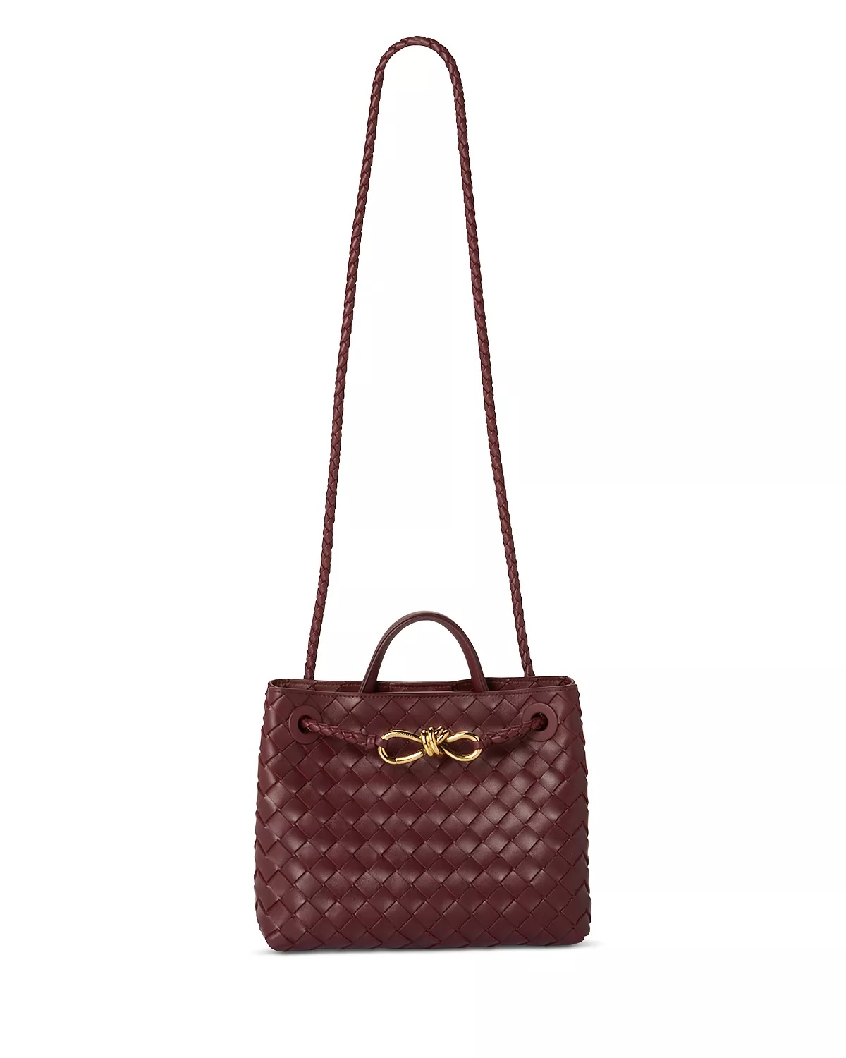 Andiamo Intrecciato Woven Leather Small Shoulder Bag - 6