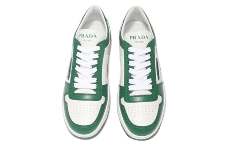 (WMNS) PRADA Downtown Trainers 'White Green' 1E792M_3LKG_F0DJT - 3