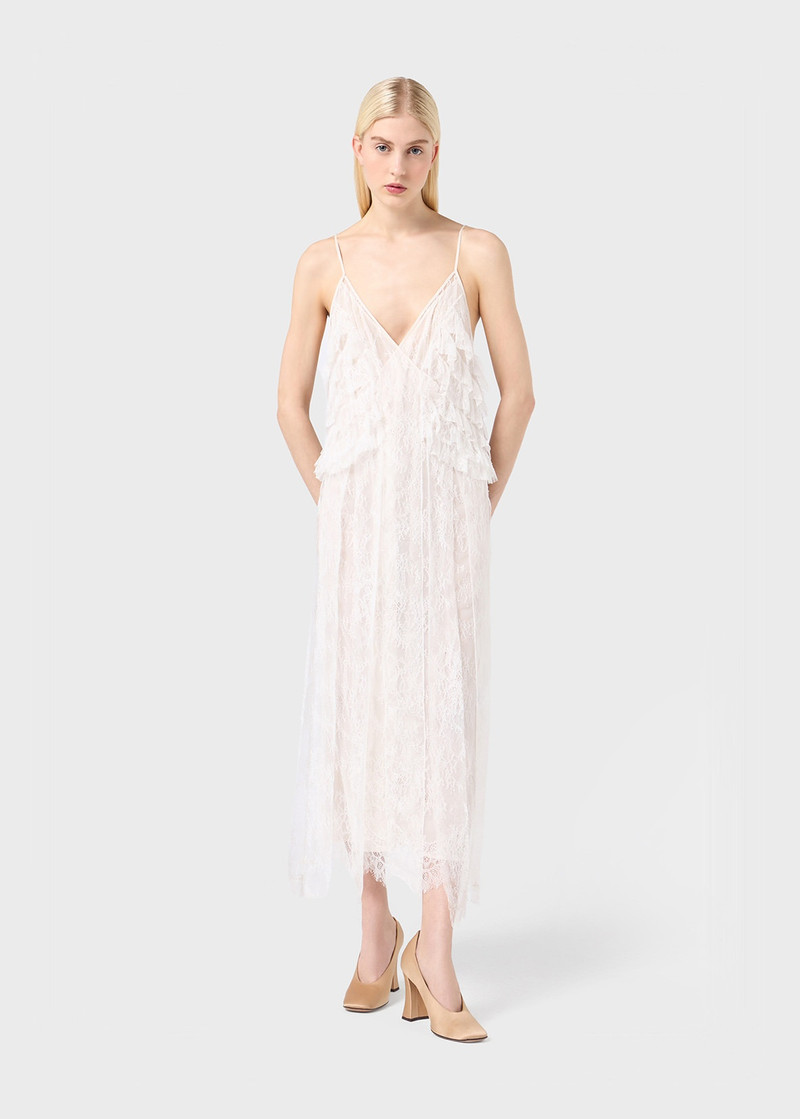 Blumarine LONG LACE DRESS WITH RUFFLES outlook